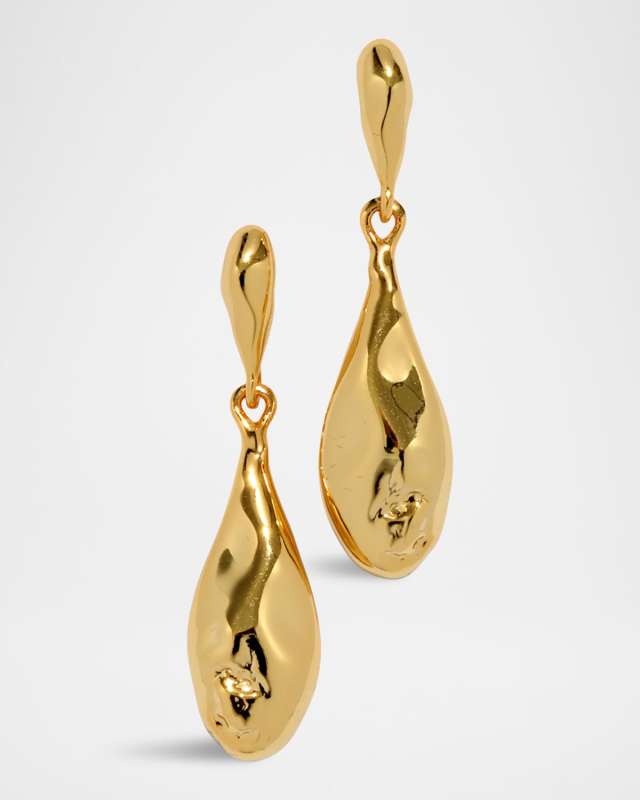 Brut Gold Teardrop Post Earrings